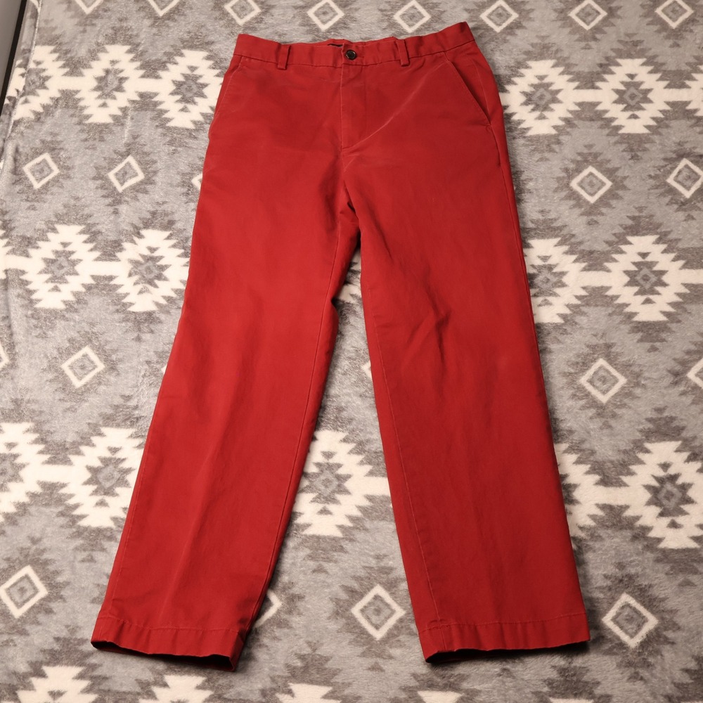 Brooks Brothers Clark Fit Red Chinos Mens 33x32 Cotton Twill Straight Leg Pants